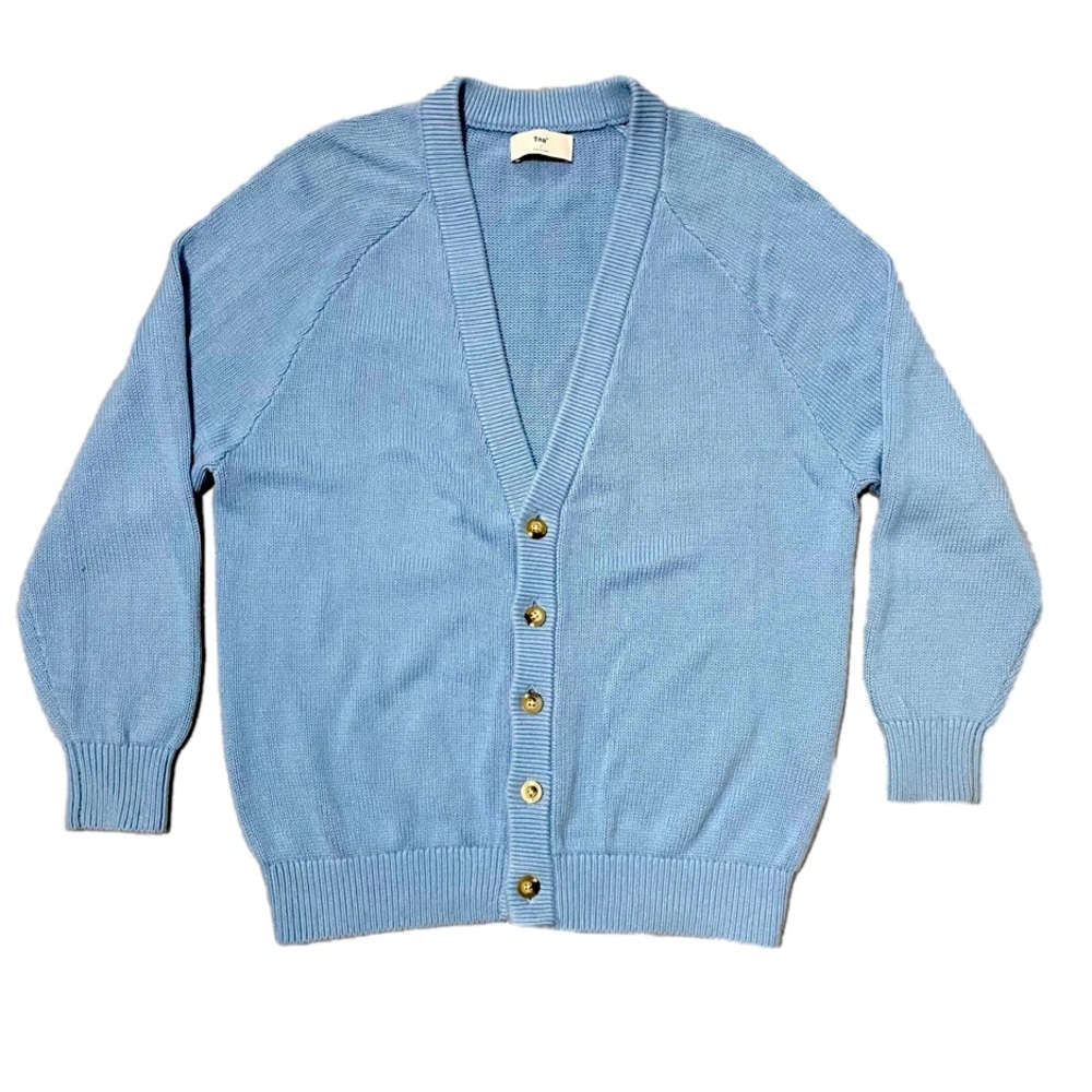Sold - Aritzia TNA Barry Button Front Oversized Cardigan Blue